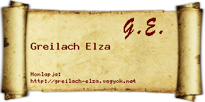 Greilach Elza névjegykártya